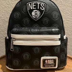 Loungefly NBA Brooklyn Nets Logo Mini Backpack